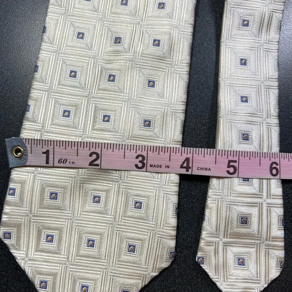 Ike Behar Mens Tie Necktie Multicolor Geometric 100% Silk Tied Hipster Classic